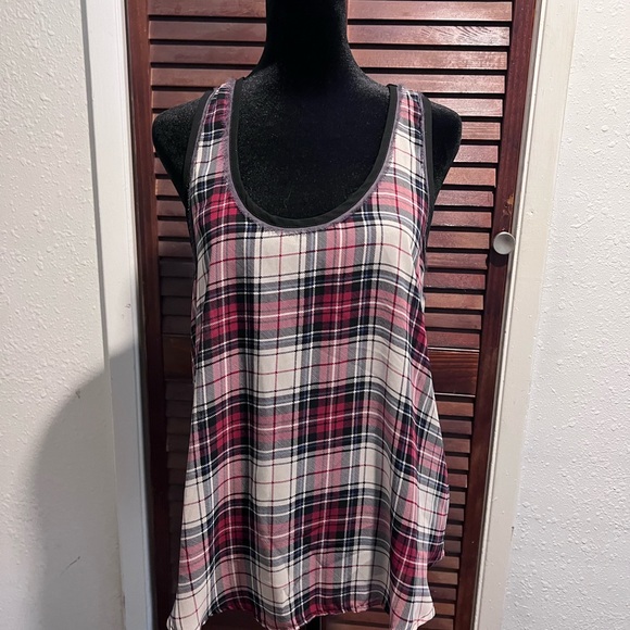 Sheer plaid tank top - Picture 2 of 2